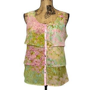 Floral Sleeveless Layered Ruffle Blouse 4